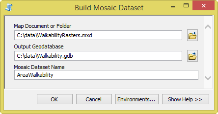 Build Mosaic Dataset tool
